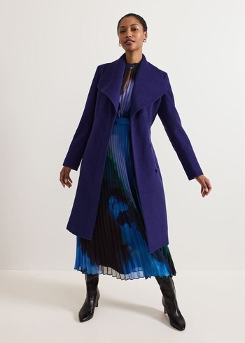 Phase Eight Nicci Belted Wool Coats Purple USA | 2160584-SC